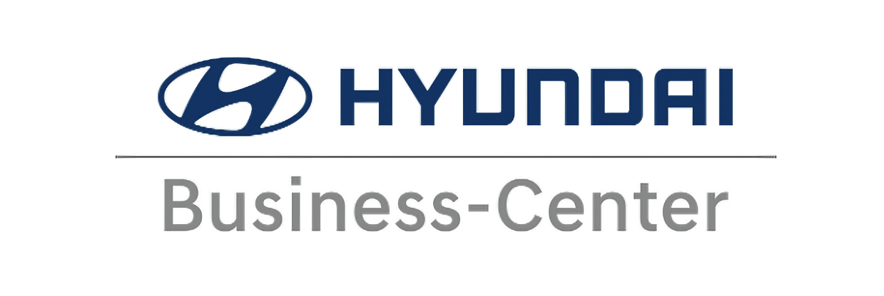 „Logo des Hyundai Business-Centers mit Schriftzug auf weißem Grund“
