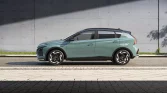 Sleek mint green urban SUV with black accents and large alloy wheels against concrete background.