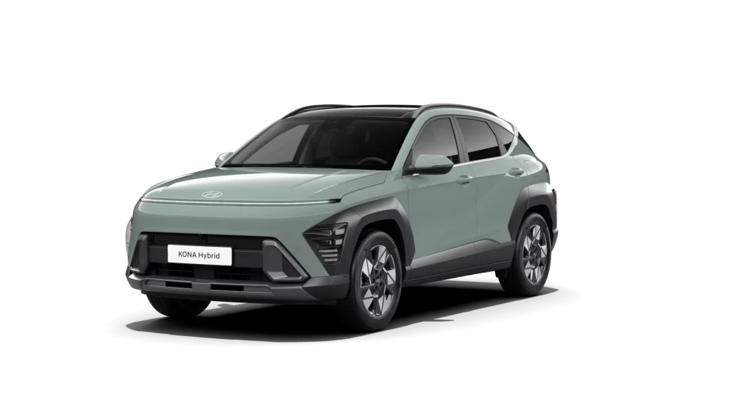 Hellgrüner Hyundai kompakter SUV seitlich, urbaner Hintergrund, moderne Linien und sportliches Design