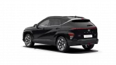 Schwarzer Hyundai Kompakt-SUV, seitlich-rear Perspektive, urbaner Hintergrund, modernes Design