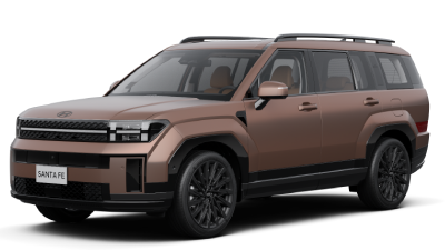 Bronzefarbenes Hyundai SUV in Dreiviertelansicht vorne rechts vor weißem Studiohintergrund — Hyundai alle Modelle